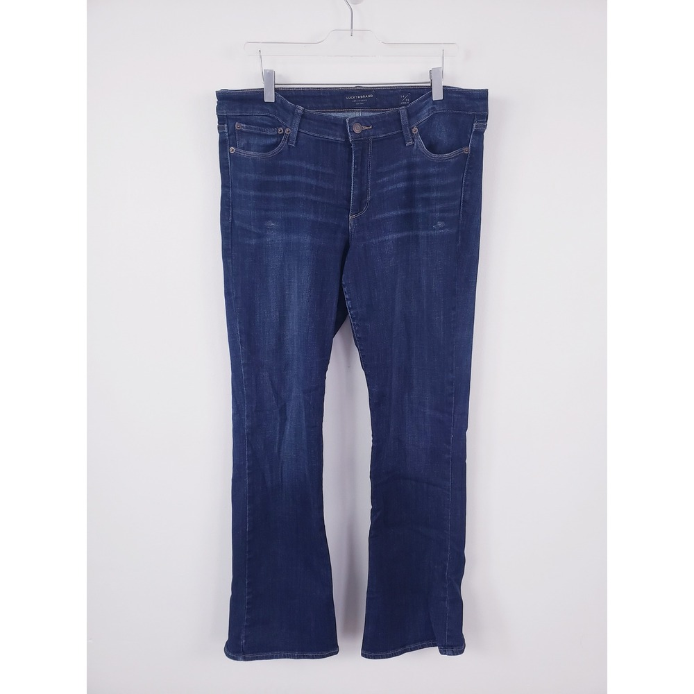 Lucky Brand Sweet Boot Dark Wash Stretch Denim Jeans Mid Rise Womens Size 14/32